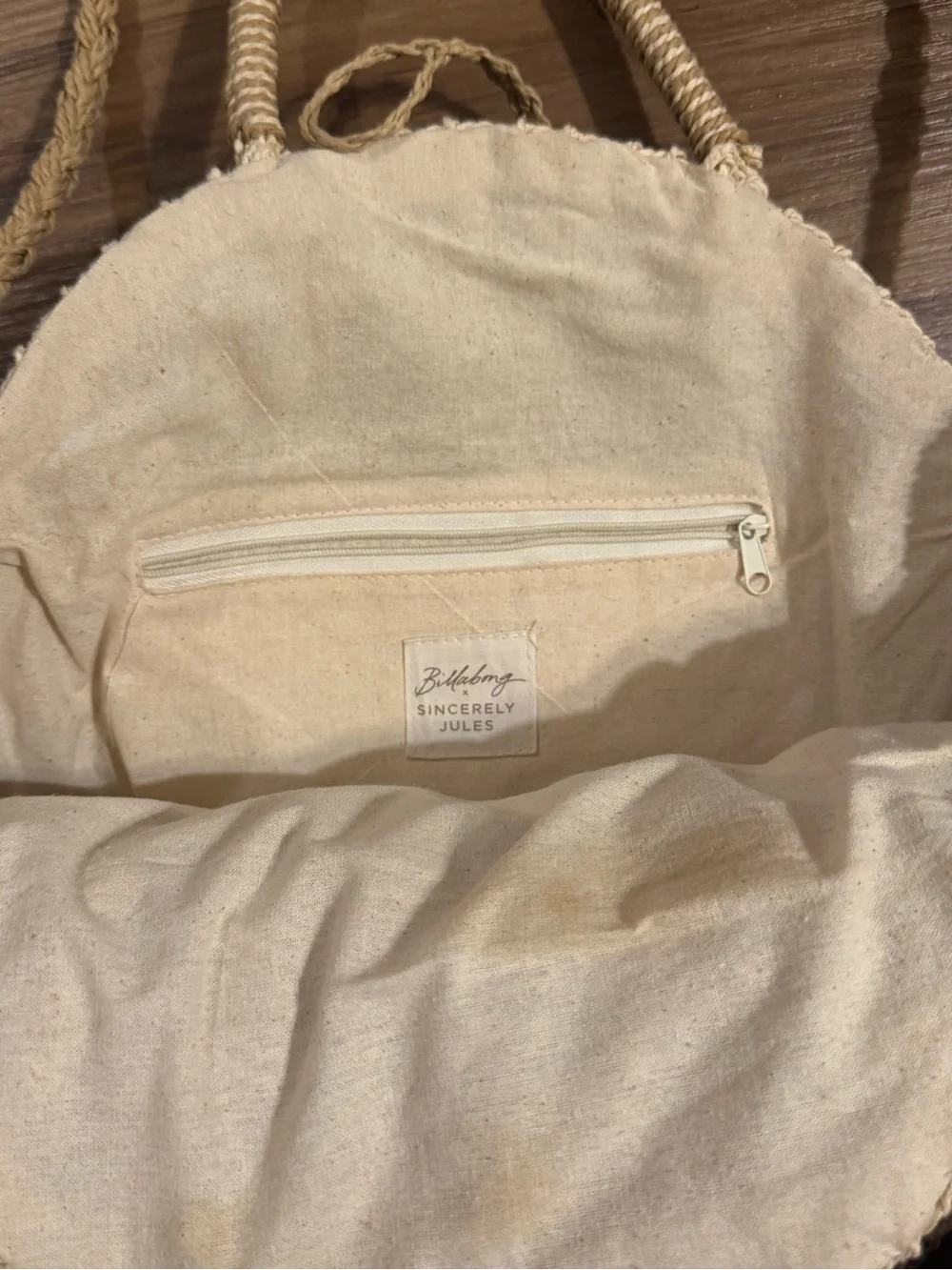 Billabong x Sincerely Jules round straw bag